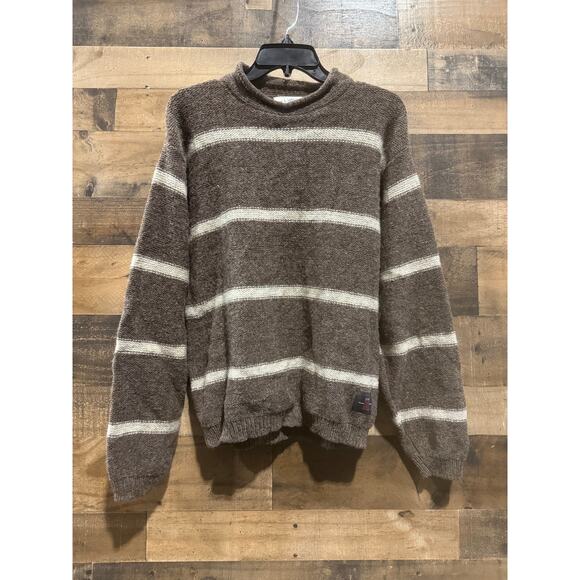 FL Wood Brown & Tan Striped Mock Turtleneck Sweater – Size Small Women - Picture 6 of 8